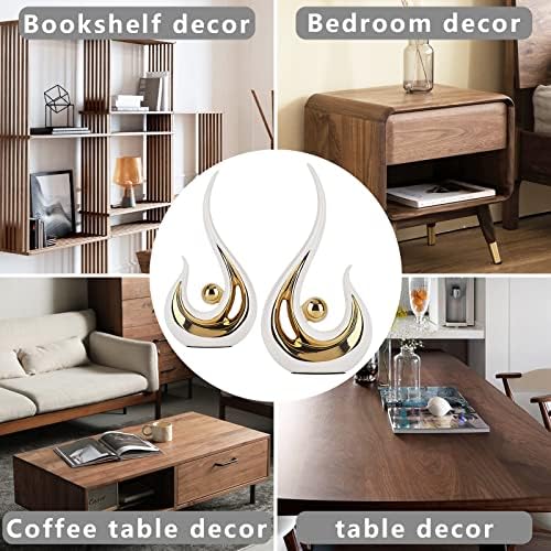 LCCCK Modern Ceramic Flame Statue for Home Decor
