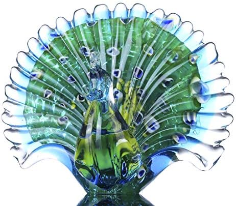 Crystalsuncatcher Peacock Art Glass Table Top Sculpture