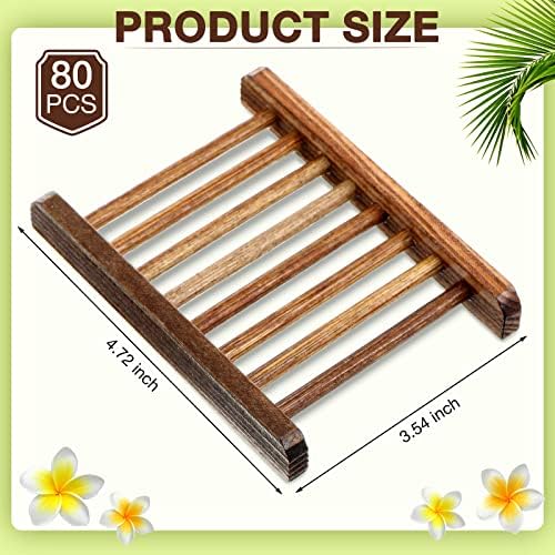 Amyhill Bamboo Soap Dish Holder 80 Packs