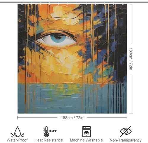 DAOWANGZUO Girls Eye Shower Curtain Set