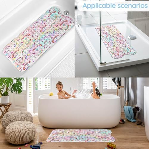 Pink Unicorn Rainbow Bathtub Mat for Kids