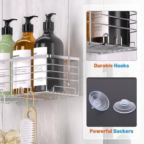 YUOROS 304 Stainless Steel Shower Caddy Over Door Organizer