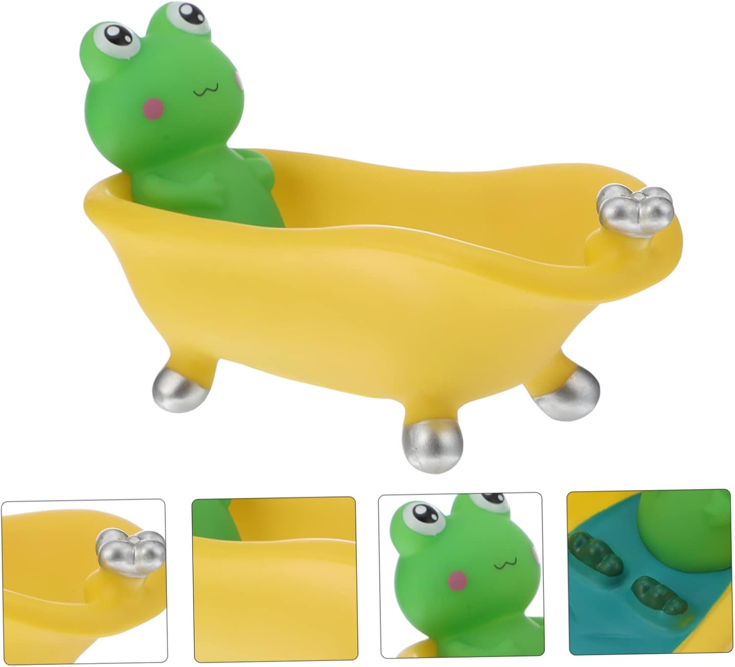 SHOWERORO 1pc Frog Soap Holder Drain Tray