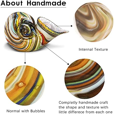 QFkris Multicolor Glass Nautilus Conch Figurine 1