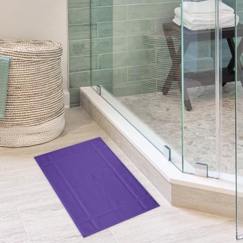 Ample Decor Cotton Bath Mat - 34x20 Inches Purple