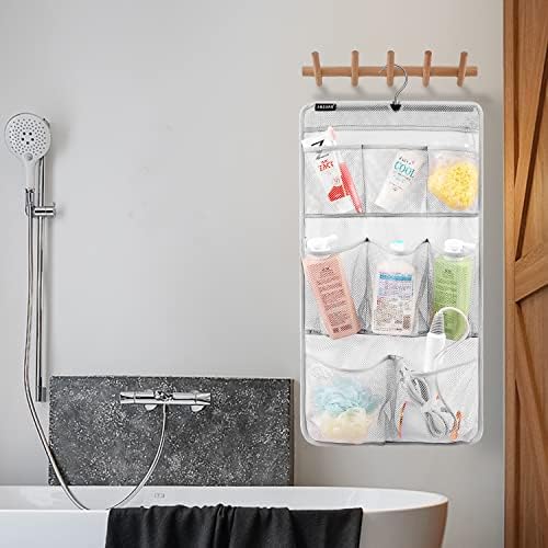 ANZORG Mesh Shower Caddy with 8 Pockets and Rotating Hanger