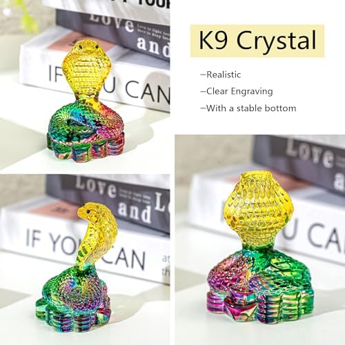 35 Inch Crystal Snake Figurine Collectible Art Decor