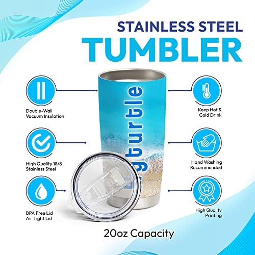 Hyturtle Personalized Stainless Steel 20oz Tumbler with Flip Lid