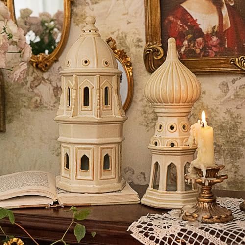 LIZOFER 126 Inch European Dome Tower Ceramic Decor