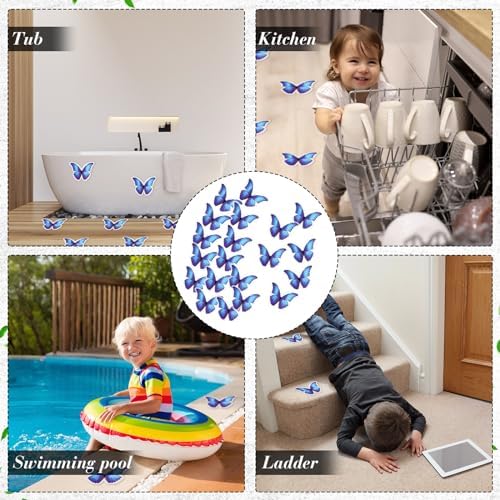 20 Pcs Butterfly Anti Slip Bathtub Stickers