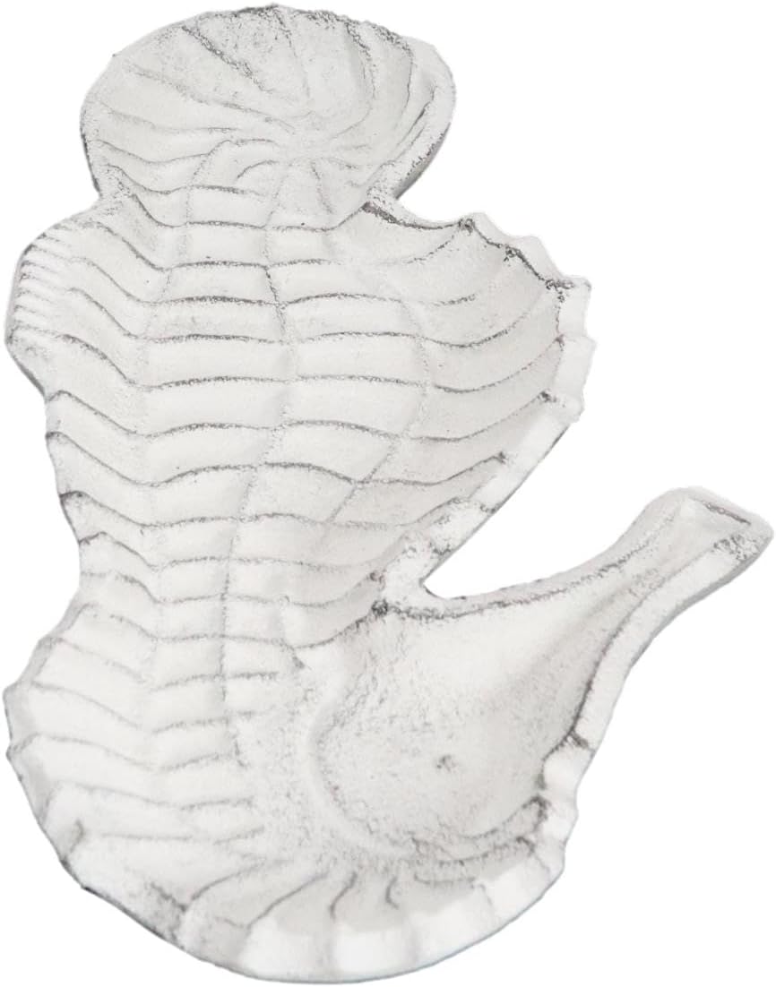 Ebros Gift Cast Iron Seahorse Soap Dish Tray 1