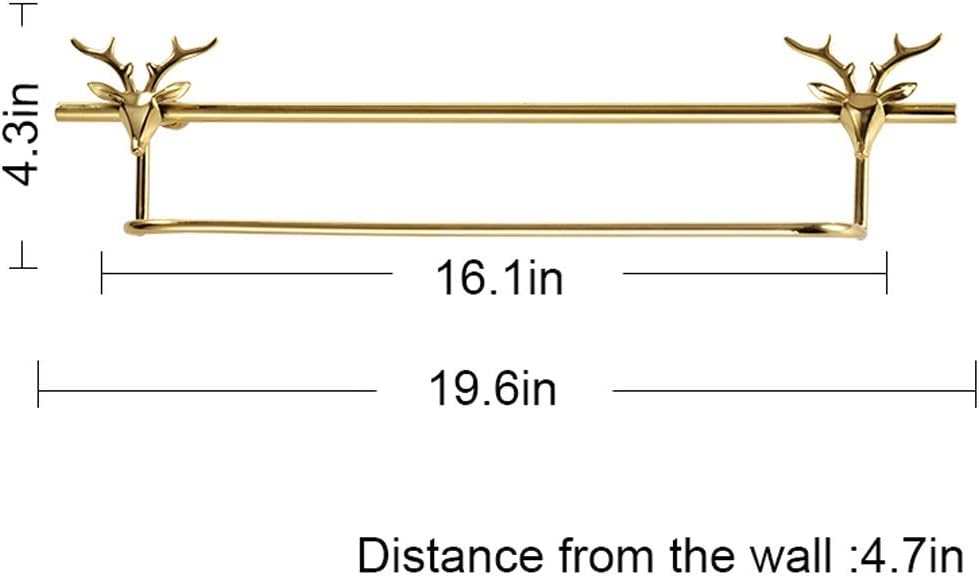 Luxury All-Copper Wall-Mounted Coat Rack in Golden