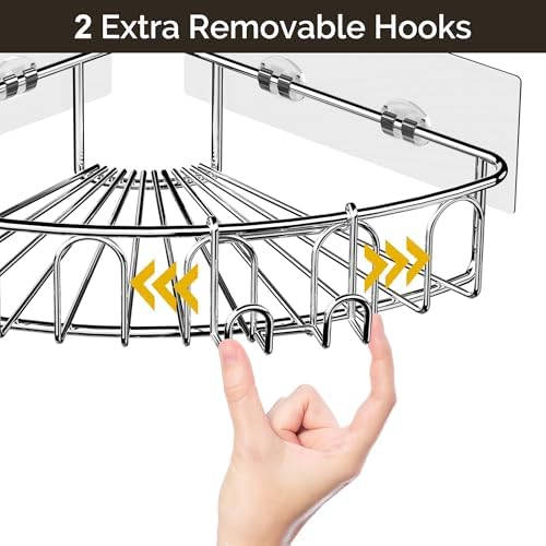 Orimade 2 Pack Corner Shower Caddy with Hooks