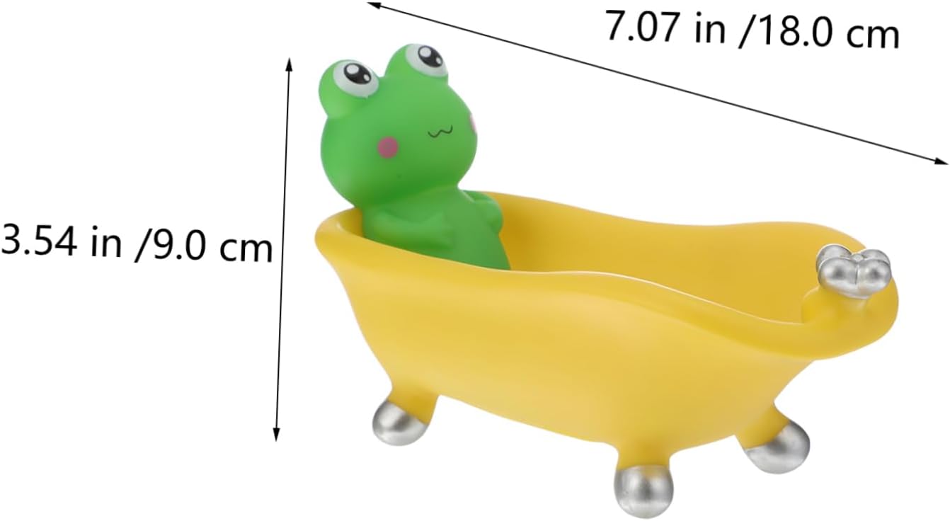 FONDOTIN 1Pc Cartoon Frog Soap Dish with Drain