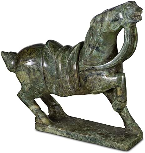 ChinaFurnitureOnline Dark Green Jade Warrior Horse Statue