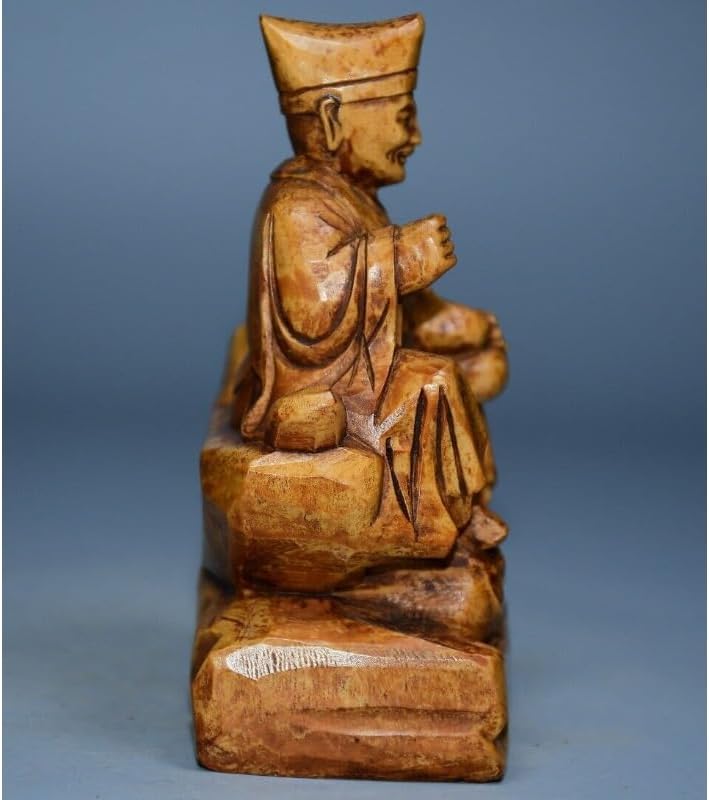 Handcrafted Boxwood Jigong Arhat Statue for Home Decor