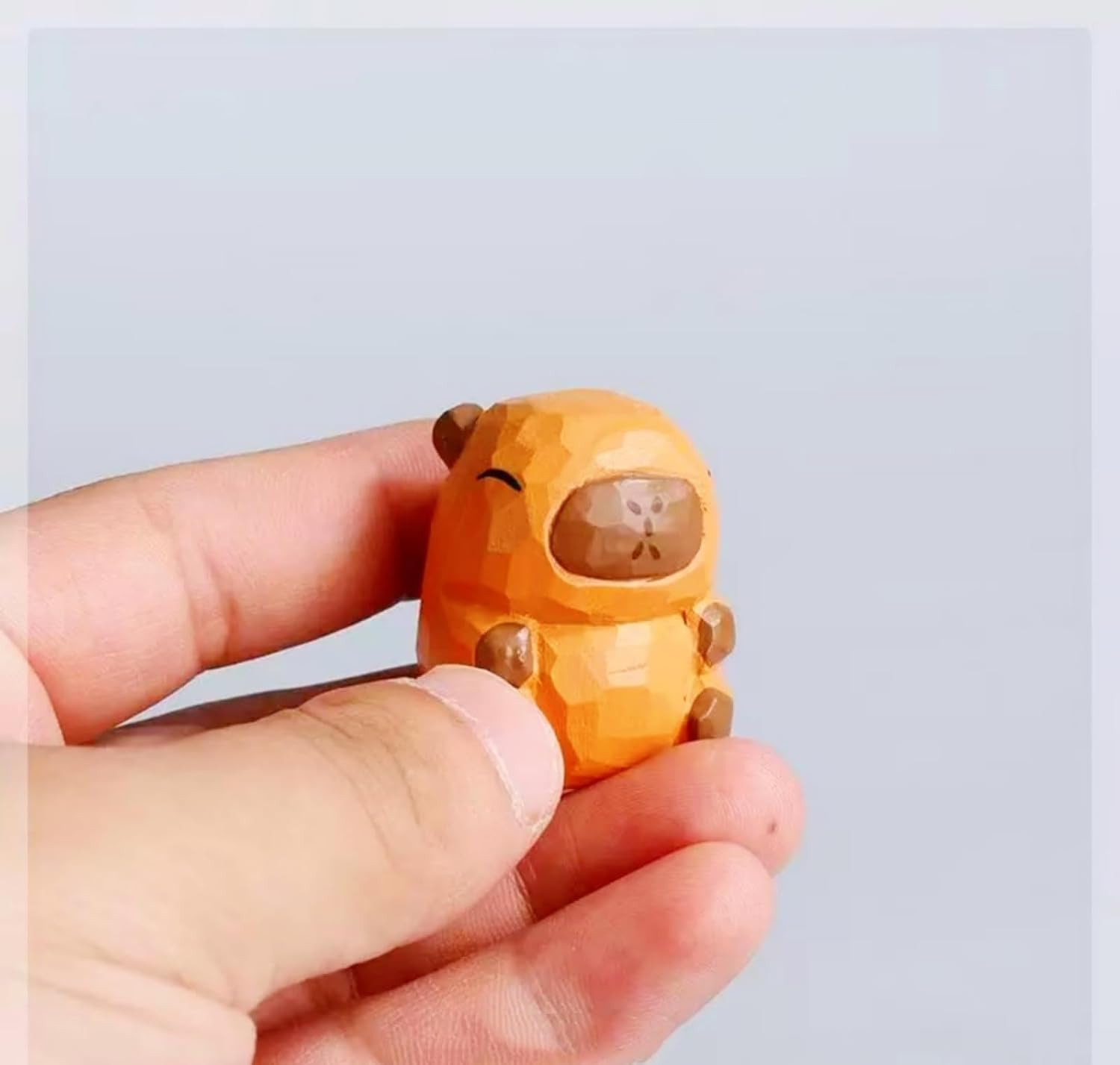 Mini Carved Wooden Capybara Figurines 3PCS Decor Set