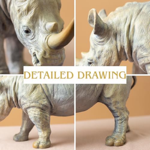 Bronze Rhinoceros Sculpture 197 Inch Realistic Handcrafted Statue