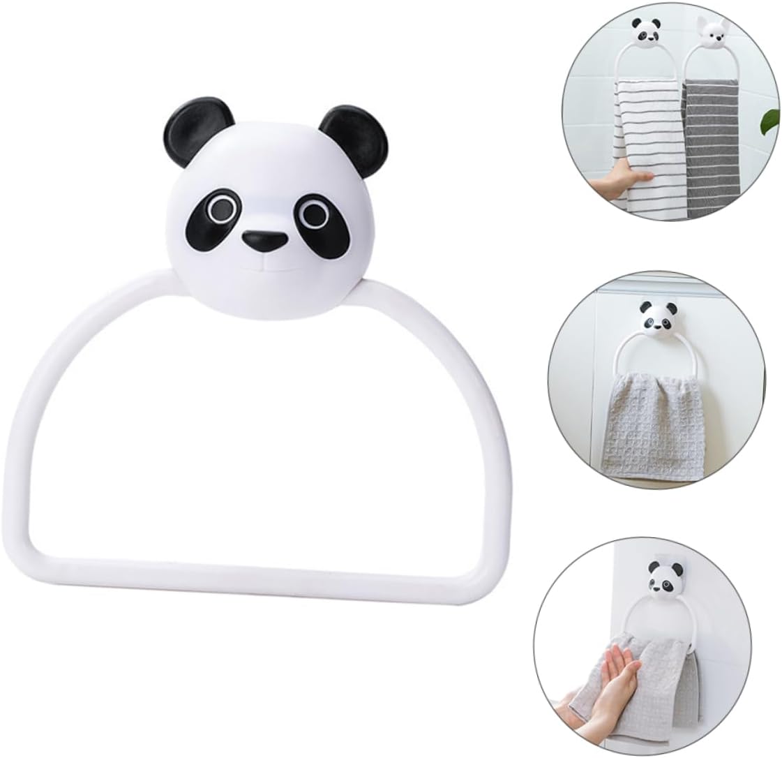 3pcs Gold Cartoon Bathroom Towel Holder No-Drill Wall Mount