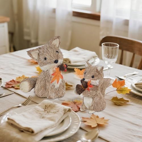 winemana Sisal Fox Fall Decor Set of 2