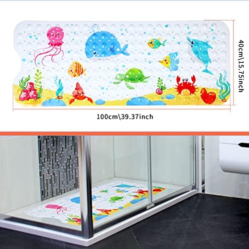Secopad Kids Bath Mat - Little Whale 40 X 16 Inch Non Slip