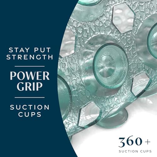 SlipX Solutions Power Grip 39x16 Bathtub Mat Clear Light Green