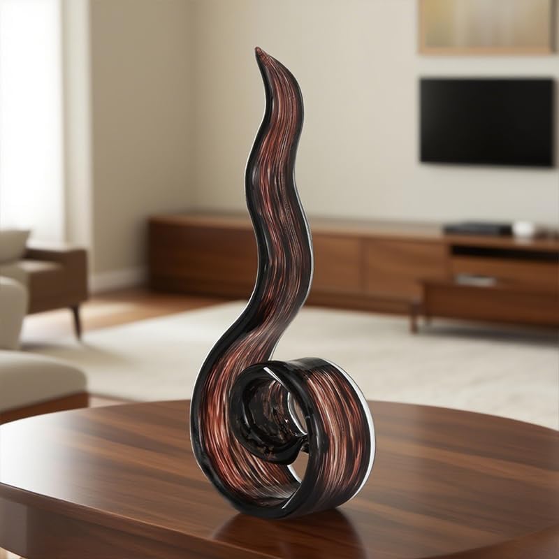 ORRFIDDY 115 Tall Glass Flame Sculpture Home Decor