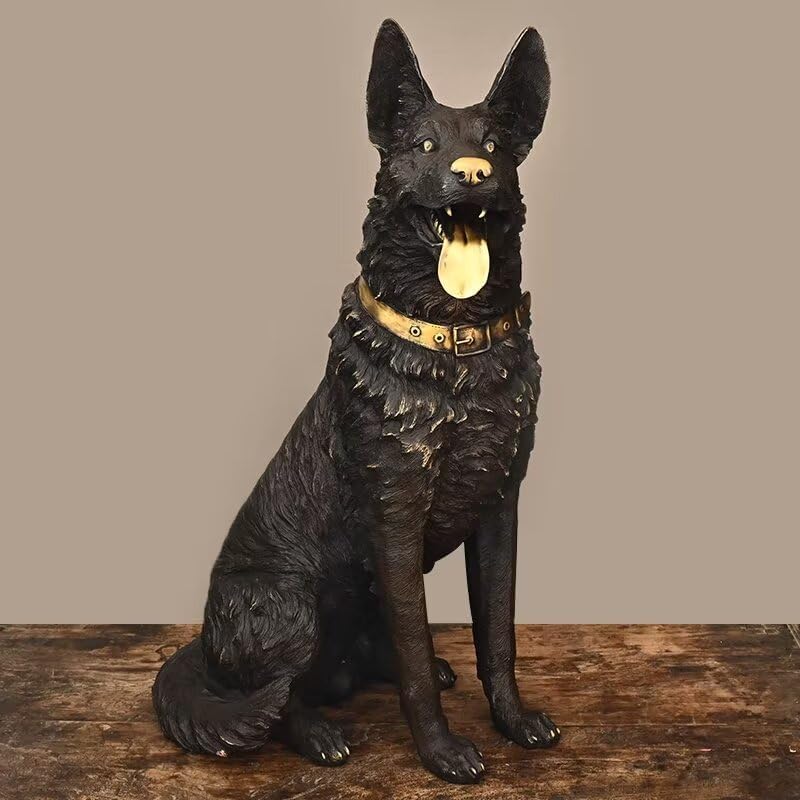 Julrybox Brass Lucky Dog Feng Shui Statue Decor