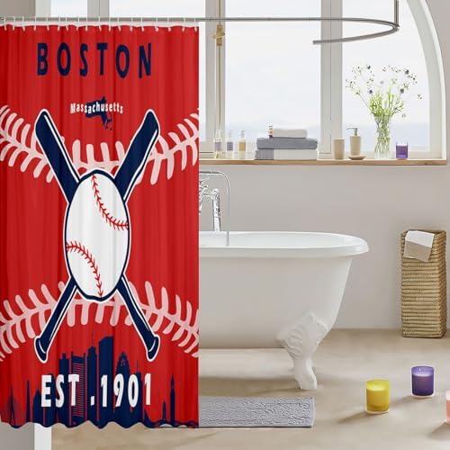 Erosebridal Baseball Shower Curtain 72x72 inch