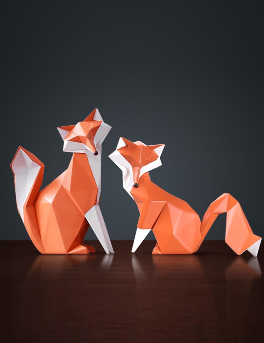HAUCOZE Geometric Fox Figurine 80 Inch Decor Statue