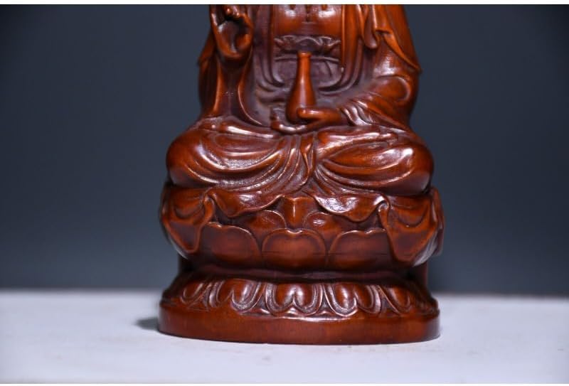 Handcrafted Boxwood Guanyin Kwan Yin Statue Decor