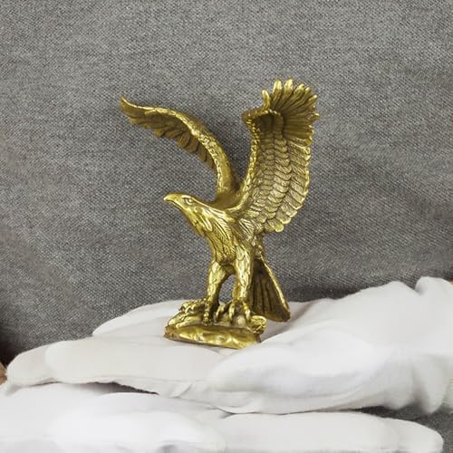 Brass Eagle Spread Wings Statue - Solid Bronze Art Decor