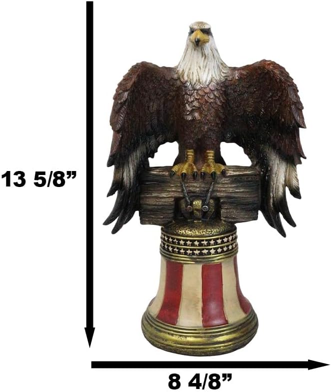 Ebros Independence Day Liberty Bell Eagle Decor Figurine