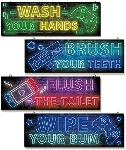YLOLUL Neon Gaming Wall Art Set for Boys
