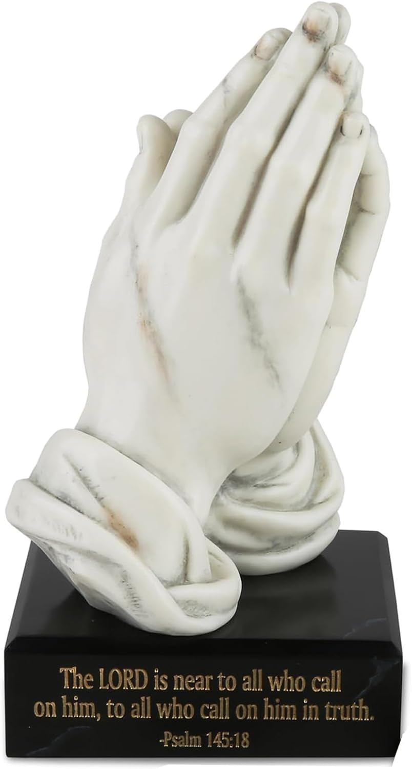 Praying Hands Statue 8inch Marble Finish Religious Sculpture
