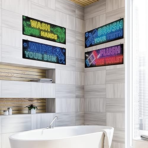 YLOLUL Neon Gaming Wall Art Set for Boys