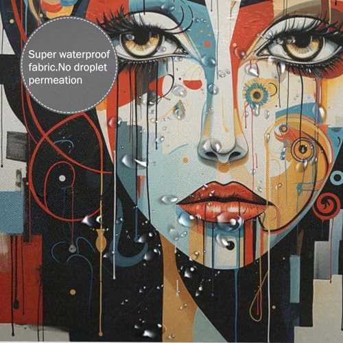 DAOWANGZUO Female Face Shower Curtain Set 72x72in 1
