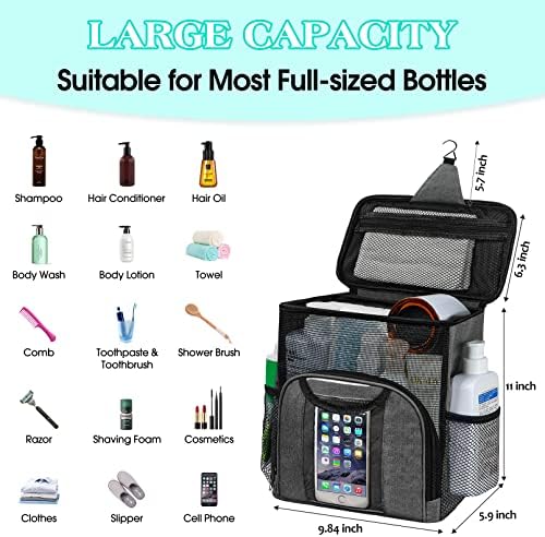 Attmu Portable Shower Caddy College Tote Bag Gray