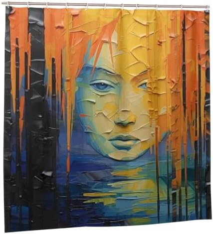 DAOWANGZUO Girls Face Shower Curtain Set