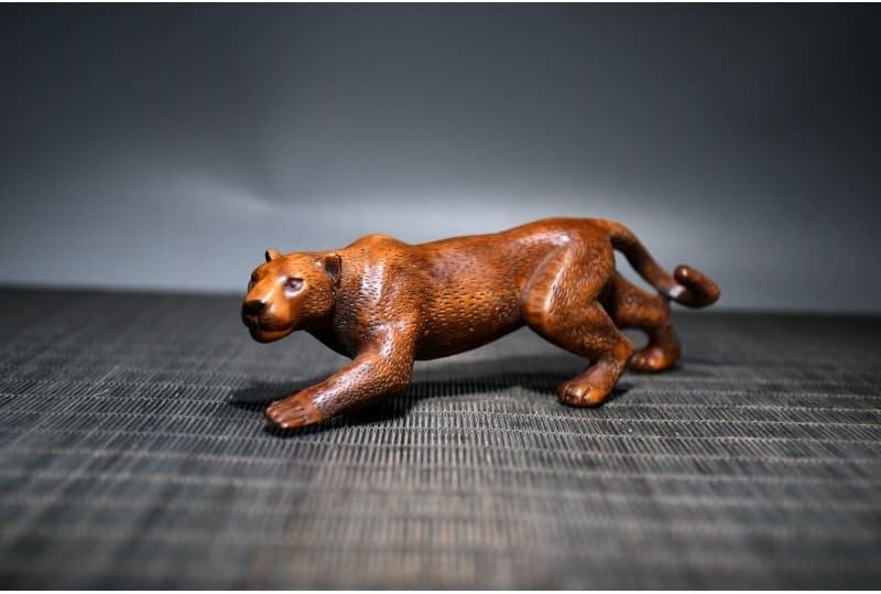 LimpaC Boxwood Sweetness Leopard Statue Handmade Decor