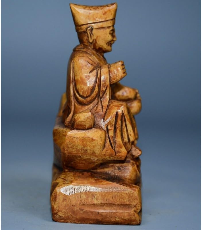 Handcrafted Boxwood Jigong Arhat Statue for Home Decor