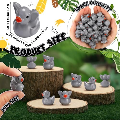 VioraWhite 50 Pcs Mini Elephant Duck Figurines