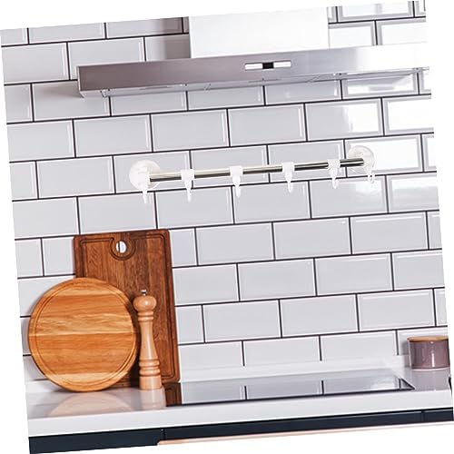 Vaguelly Stainless Steel Suction Cup Towel Rack 6 Hooks No Drill