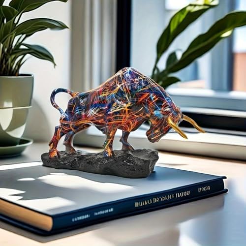 Yema Classic Abstract Resin Bull Sculpture - 138 x 866
