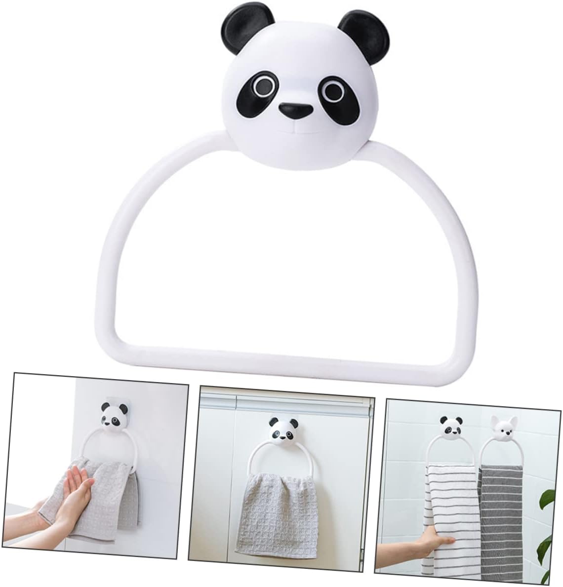 3pcs Gold Cartoon Bathroom Towel Holder No-Drill Wall Mount