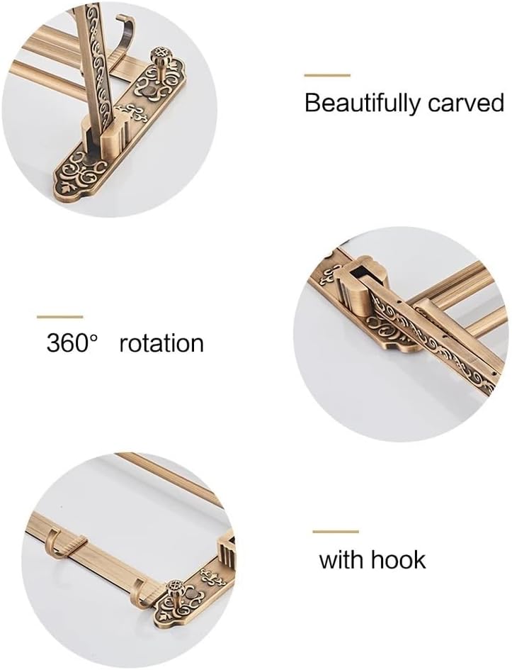 Foldable Bathroom Towel Rack with 7 Hooks and Carved Design
