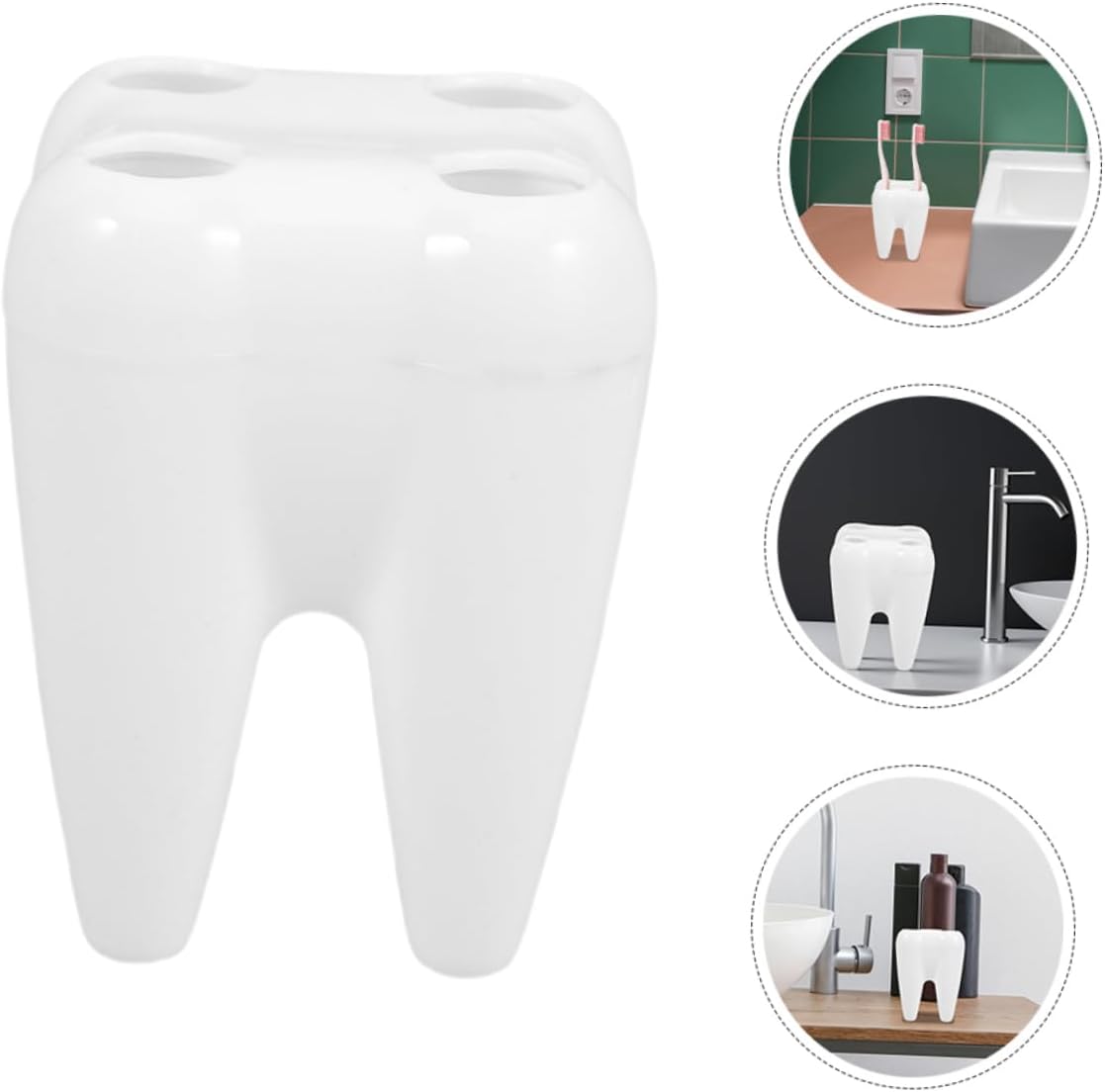 Tooth-Shaped Brush Holder for Kids Ventilated Sturdy