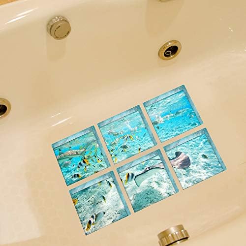 Vipolish 6Pcs 3D Bathtub Stickers Non Slip Safety Decals 1