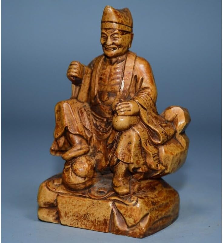 Handcrafted Boxwood Jigong Arhat Statue for Home Decor