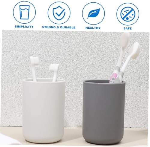 SHOWERORO 2Pcs Plastic Toothbrush Cup Set